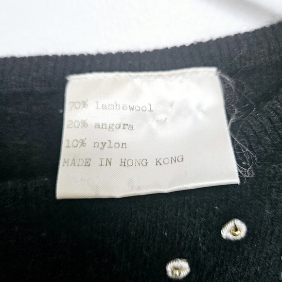 Vintage Hand Embroidered M/L Angora & Lambs wool  blend Pullover Knit Sweater - Picture 4 of 12